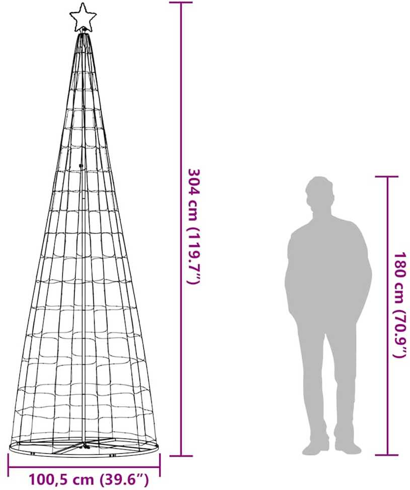 LED Kalėdų eglutė 550 LED Šaltai Balta 300 cm