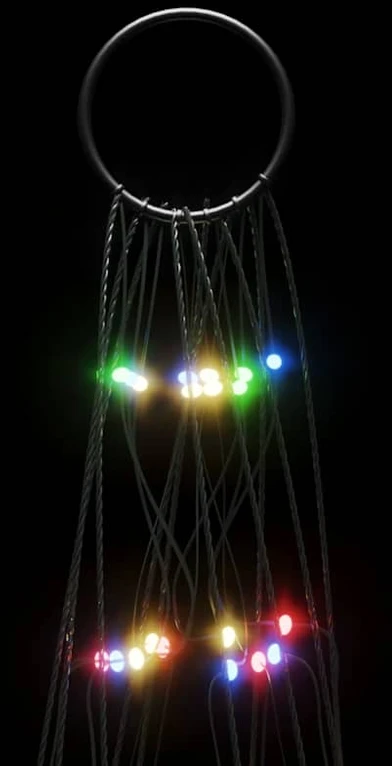 Kalėdų eglutė ant vėliavos stiebo, 300cm, 550 spalvotų LED