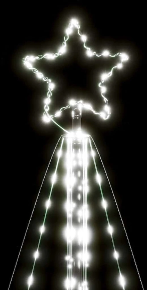 LED Kalėdų eglutė 615 LED šaltai balta 404,5 cm