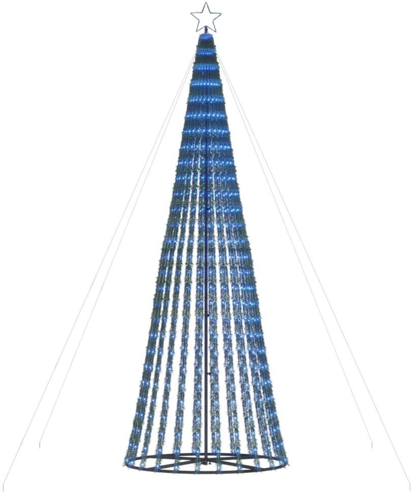 Šviečianti Kalėdų eglutė, 300cm, 688 mėlynos LED, kūgio formos