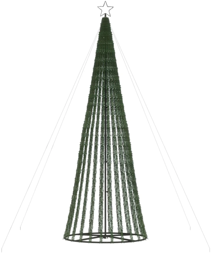 Šviečianti Kalėdų eglutė, 300cm, 688 šaltos LED, kūgio formos