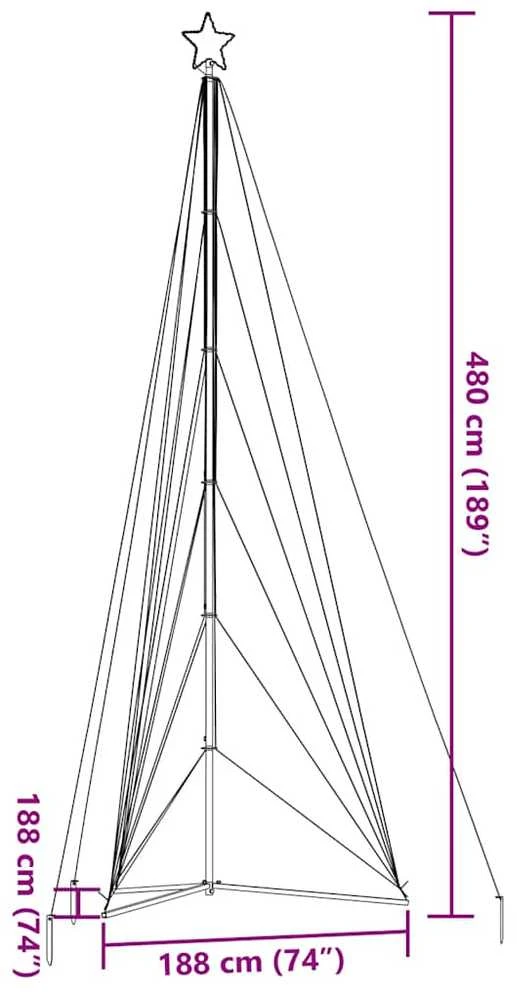 LED Kalėdų eglutė 861 LED Mėlyna 478 cm