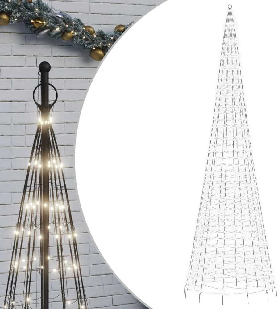 LED Kalėdų eglutė 1534 LED šaltai balta 500 cm