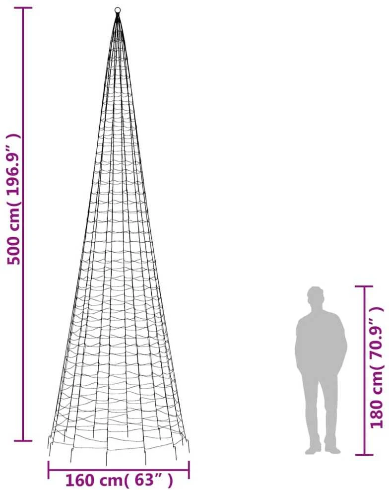 LED Kalėdų eglutė 1534 LED šaltai balta 500 cm