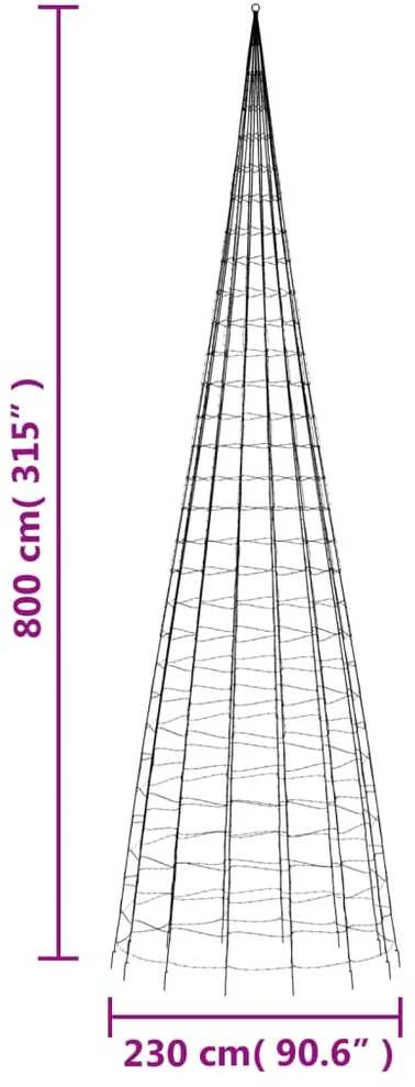 LED Kalėdų eglutė 3000 LED šiltai balta 800 cm
