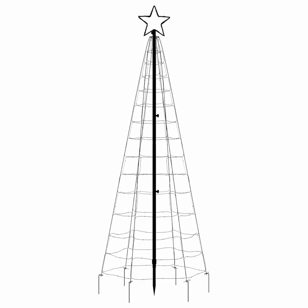 LED Kalėdų eglutė su kuolais 220 LED Šaltai balta 180 cm (tik AU)