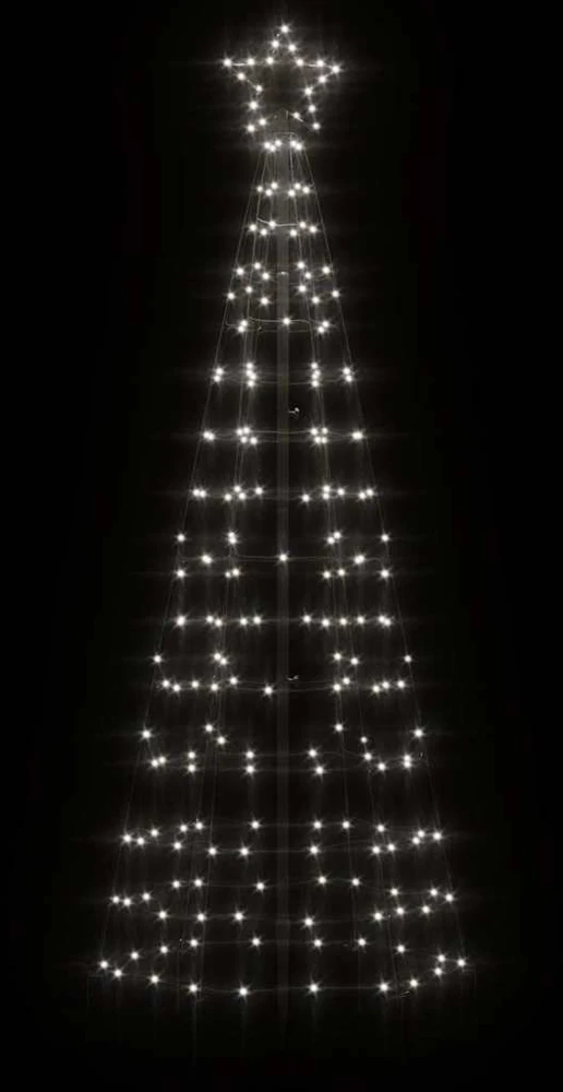 LED Kalėdų eglutė su kuolais 220 LED Šaltai balta 180 cm (tik AU)