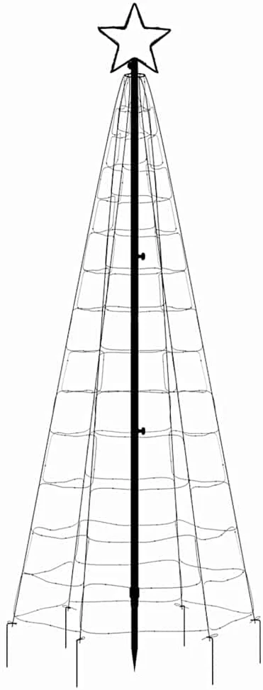 LED Kalėdų eglutė su kuolais 220 LED Šaltai balta 180 cm (tik AU)