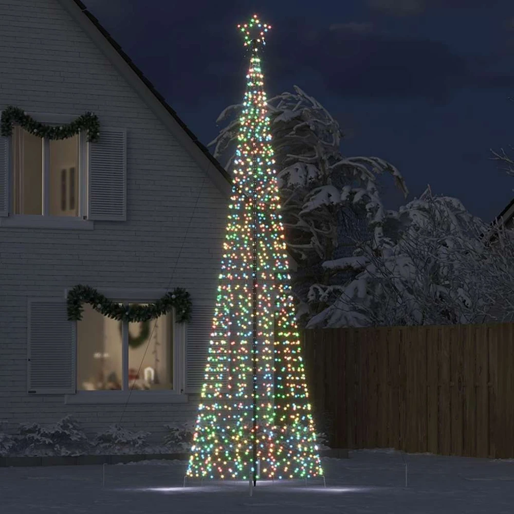 LED Kalėdų eglutė su smaigaliais 1534 LED Spalvingi 500 cm