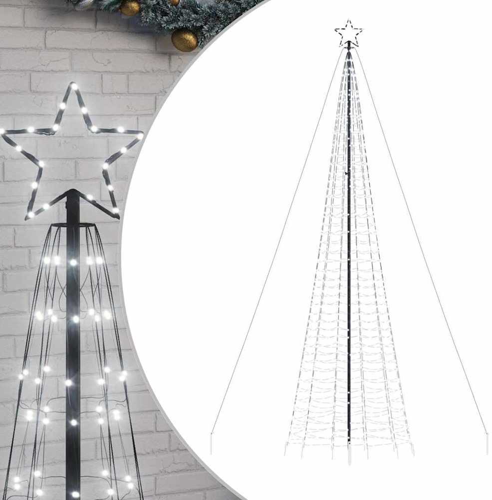 LED Kalėdų eglutė su smaigaliais 1534 LED Šaltai Balta 500 cm