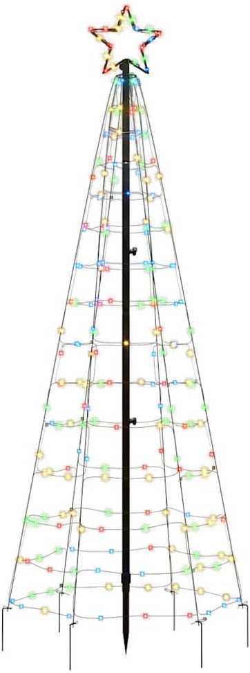 Šviečianti Kalėdų eglutė, 180cm, 220 spalvotų LED, kūgio formos