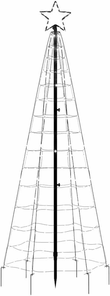 Šviečianti Kalėdų eglutė, 180cm, 220 šaltų LED, kūgio formos