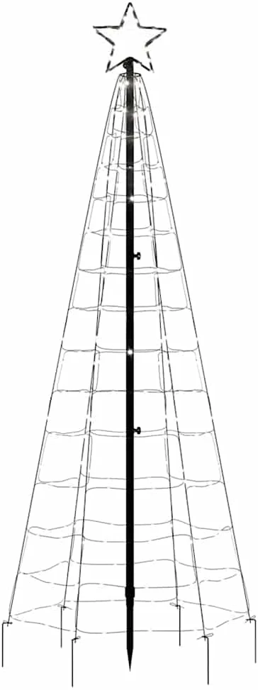 Šviečianti Kalėdų eglutė, 180cm, 220 šaltų LED, kūgio formos