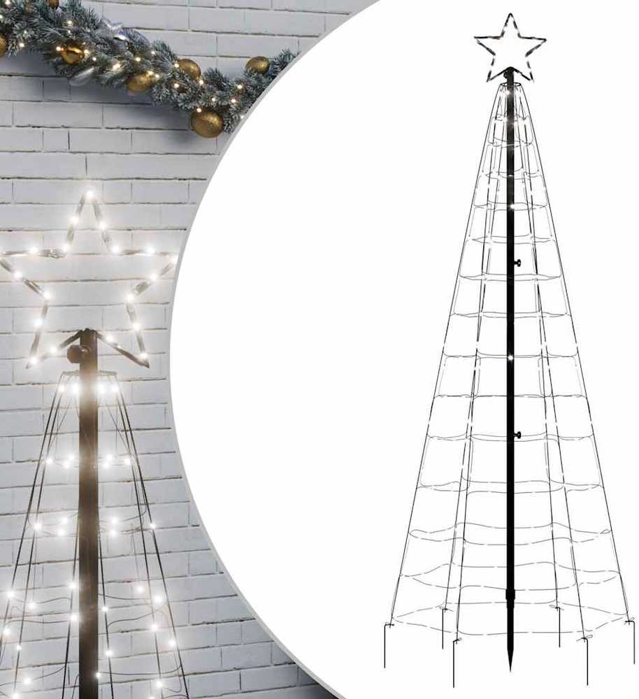 Šviečianti Kalėdų eglutė, 180cm, 220 šaltų LED, kūgio formos