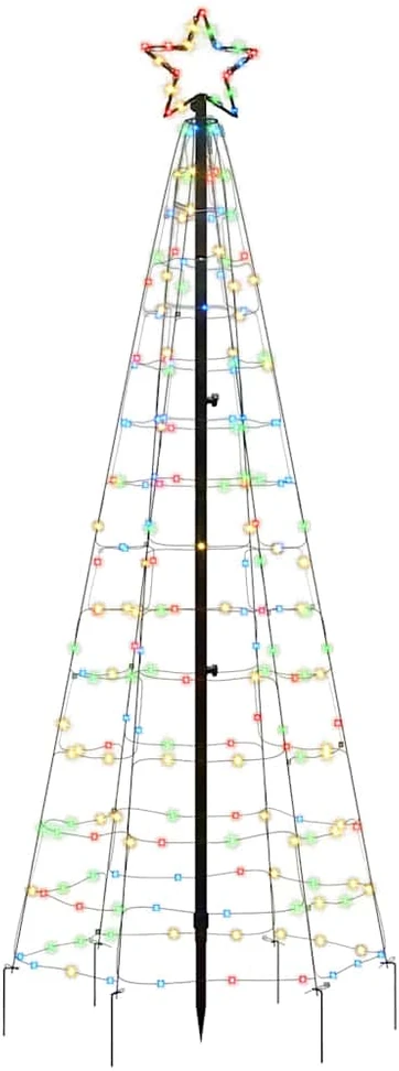 Šviečianti Kalėdų eglutė, 180cm, 220 spalvotų LED, kūgio formos