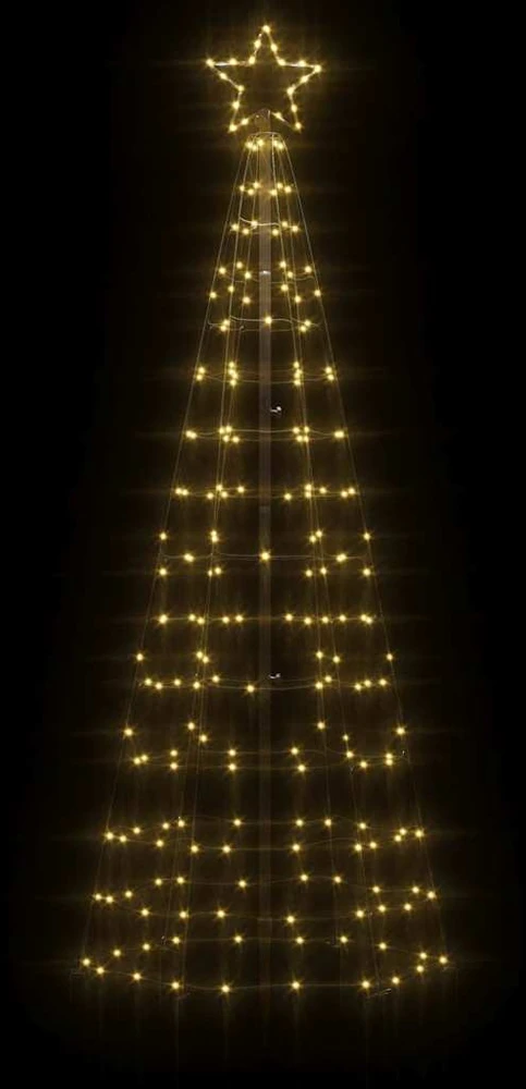 Šviečianti Kalėdų eglutė, 180cm, 220 šiltų LED, kūgio formos
