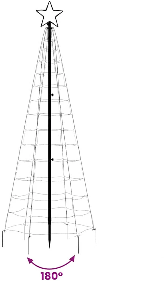 Šviečianti Kalėdų eglutė su smaigais, 180cm, 220 mėlynų LED
