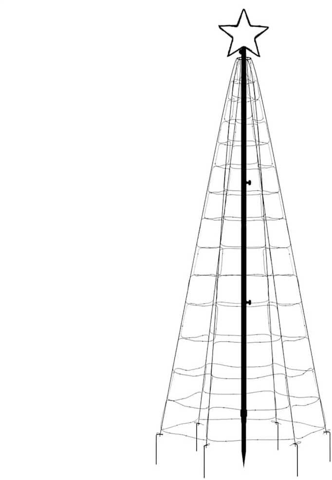 Šviečianti Kalėdų eglutė, 180cm, 220 šaltų LED, kūgio formos