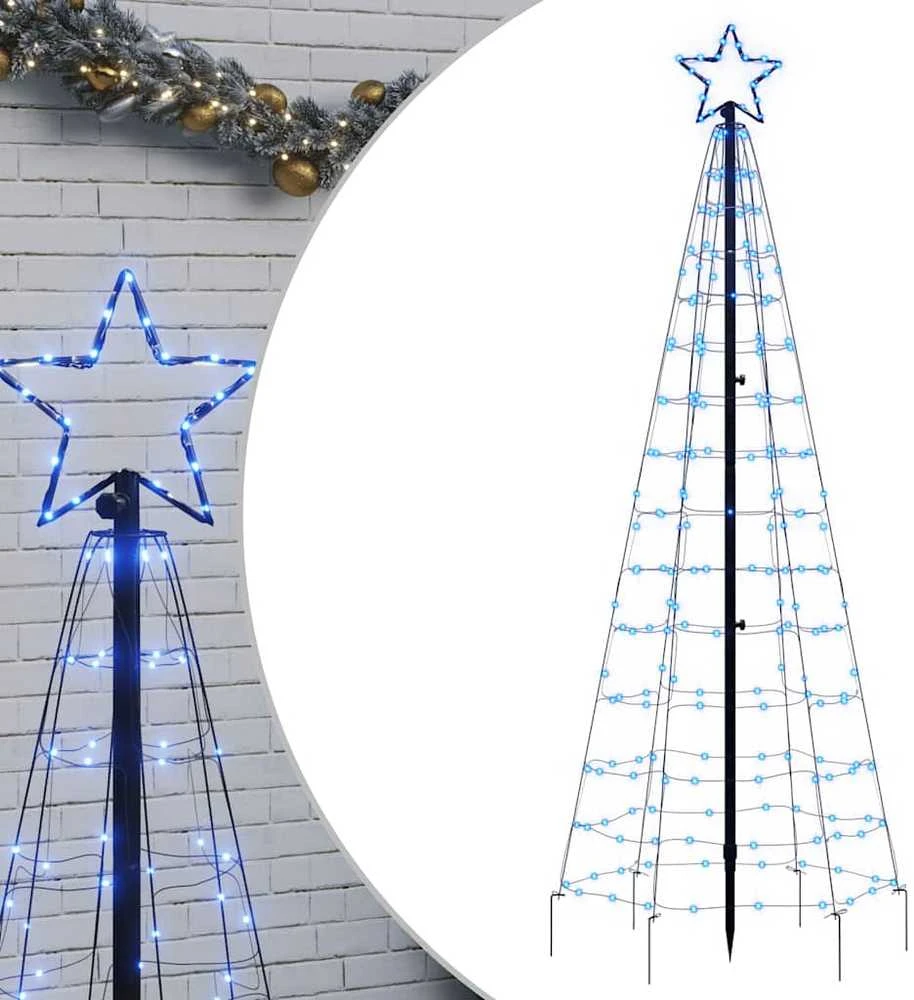Šviečianti Kalėdų eglutė su smaigais, 180cm, 220 mėlynų LED