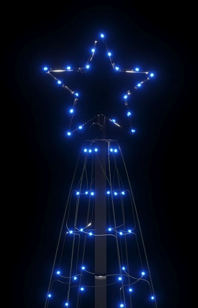 Šviečianti Kalėdų eglutė su smaigais, 180cm, 220 mėlynų LED