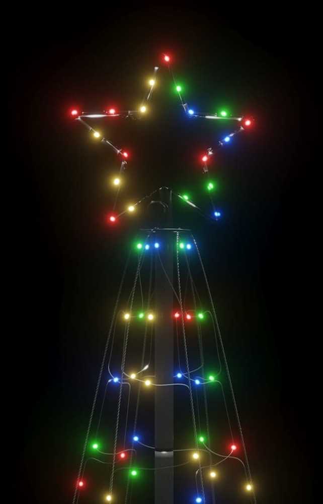 Šviečianti Kalėdų eglutė, 180cm, 220 spalvotų LED, kūgio formos