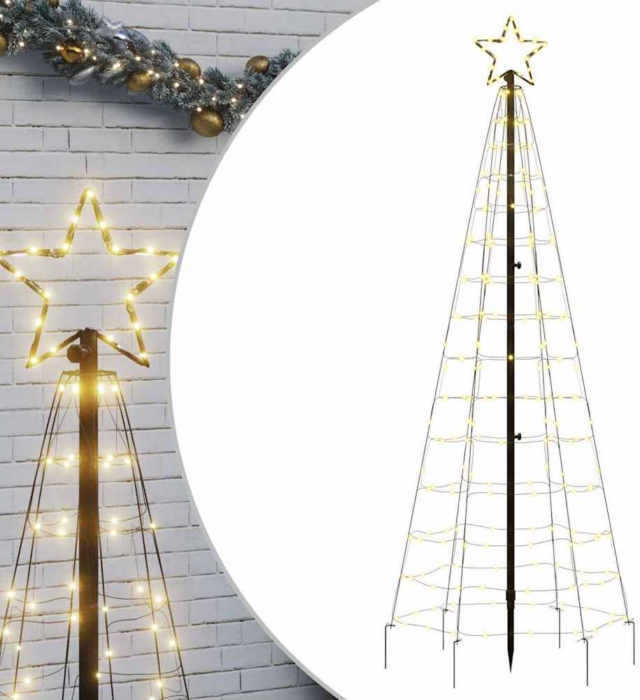 Šviečianti Kalėdų eglutė, 180cm, 220 šiltų LED, kūgio formos