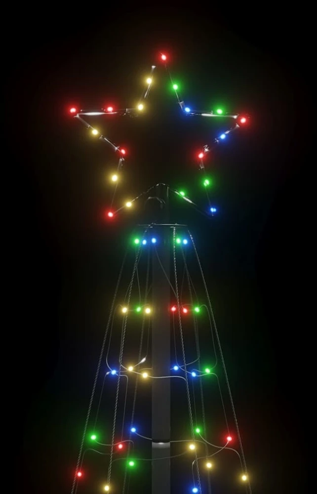 Šviečianti Kalėdų eglutė, 180cm, 220 spalvotų LED, kūgio formos