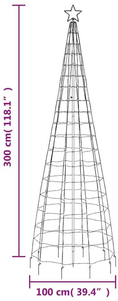 Šviečianti Kalėdų eglutė, 300cm, 570 šaltų LED, kūgio formos