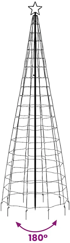 Šviečianti Kalėdų eglutė, 300cm, 570 mėlynų LED, kūgio formos