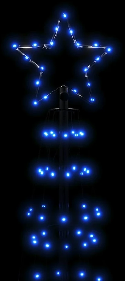 Šviečianti Kalėdų eglutė, 300cm, 570 mėlynų LED, kūgio formos
