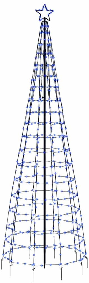 Šviečianti Kalėdų eglutė, 300cm, 570 mėlynų LED, kūgio formos