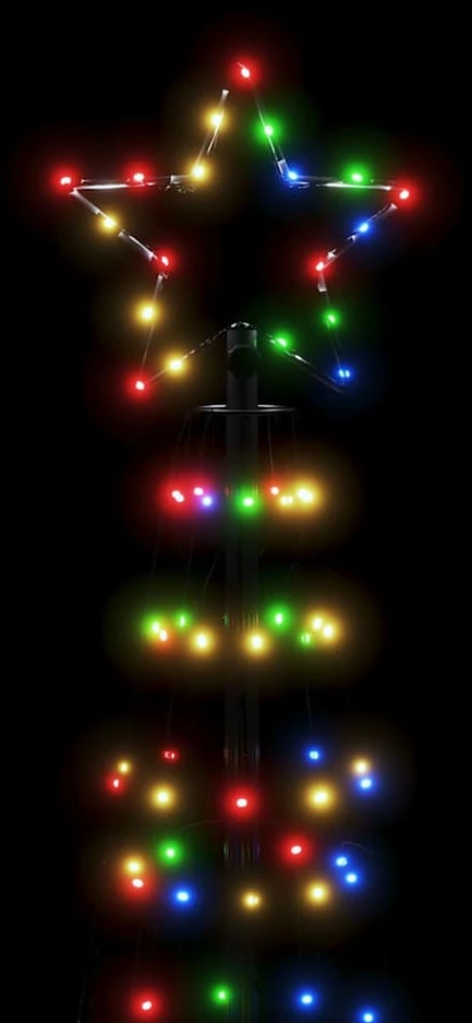 Šviečianti Kalėdų eglutė, 300cm, 570 spalvotų LED, kūgio formos