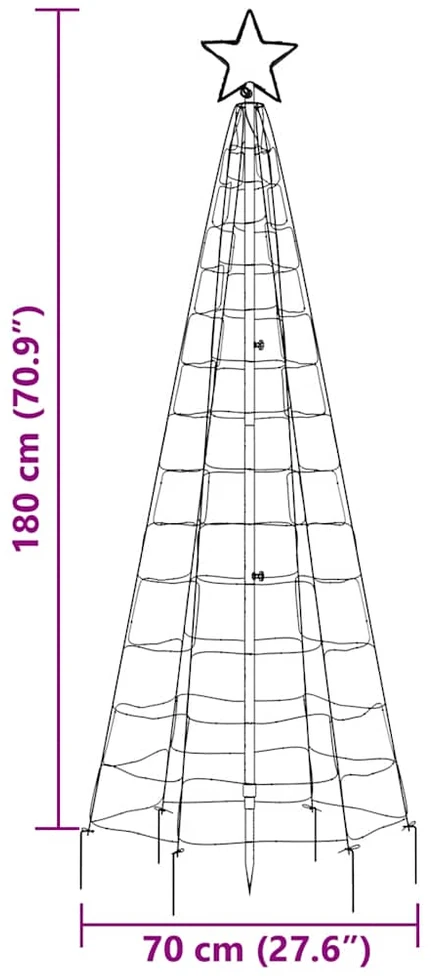 LED Kalėdų eglutė su smeigėmis 220 LED Šilta balta 180 cm (tik AU)