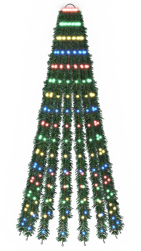 LED Kalėdų medis 150 cm 240 LED Įvairių spalvų Plienas Žalia