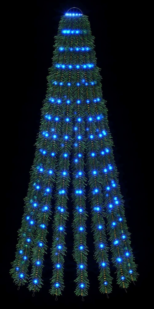 LED Kalėdų medis 150 cm 240 LED Mėlyna Plienas Žalia