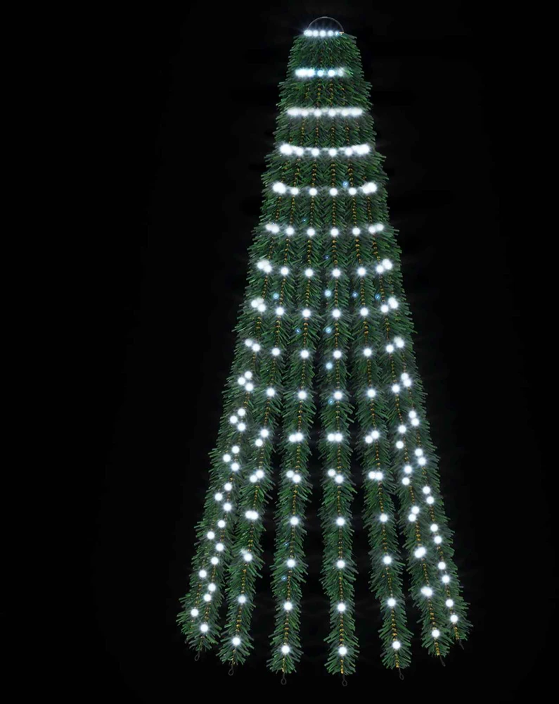 LED Kalėdų medis 150 cm 240 LED Šalta balta Plienas Žalia