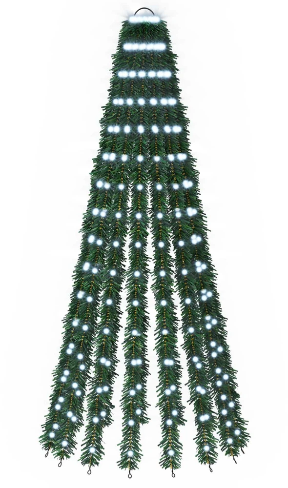 LED Kalėdų medis 150 cm 240 LED Šalta balta Plienas Žalia