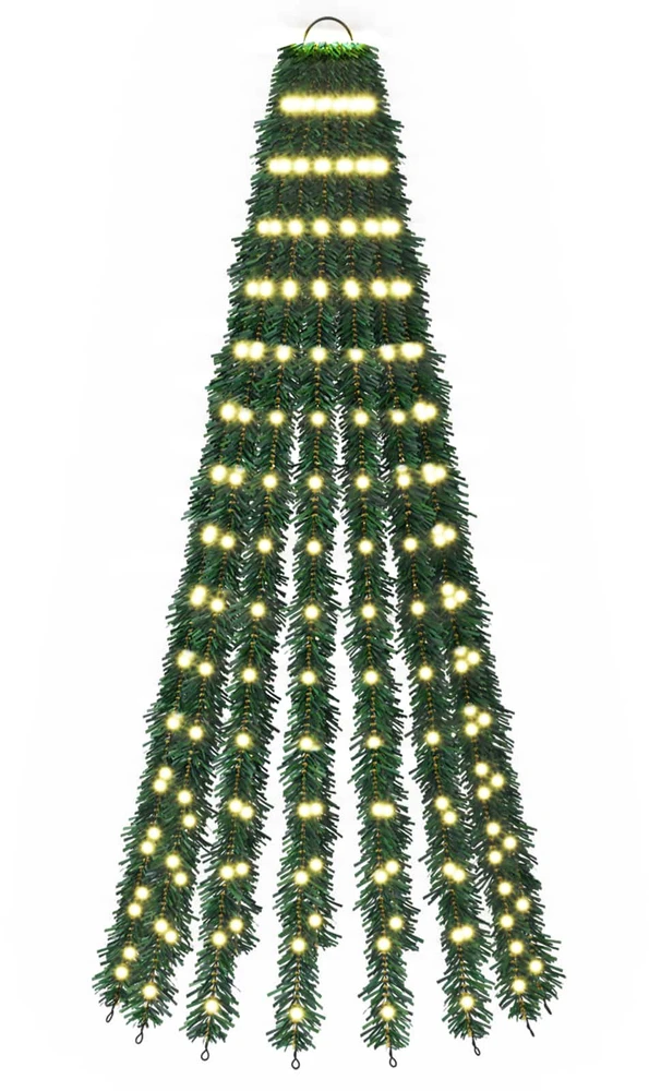 LED Kalėdų medis 150 cm 240 LED Šilta balta Plienas Žalia