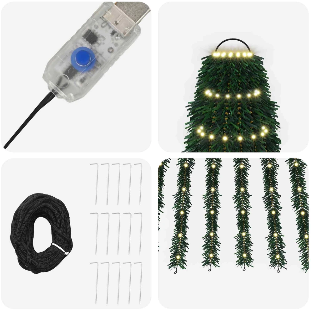 LED Kalėdų medis 150 cm 240 LED Šilta balta Plienas Žalia