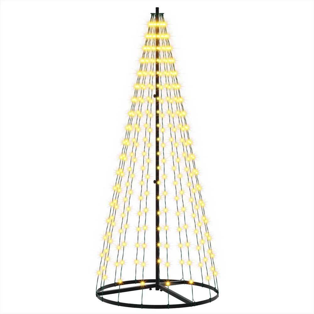 LED Kalėdų medis 165 cm 270 LED Šilta balta Geležis Juoda