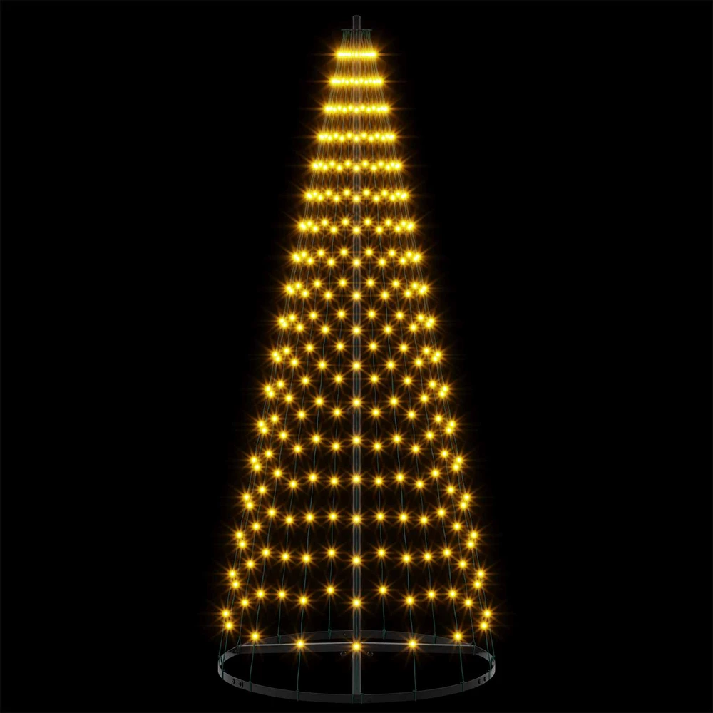LED Kalėdų medis 165 cm 270 LED Šilta balta Geležis Juoda
