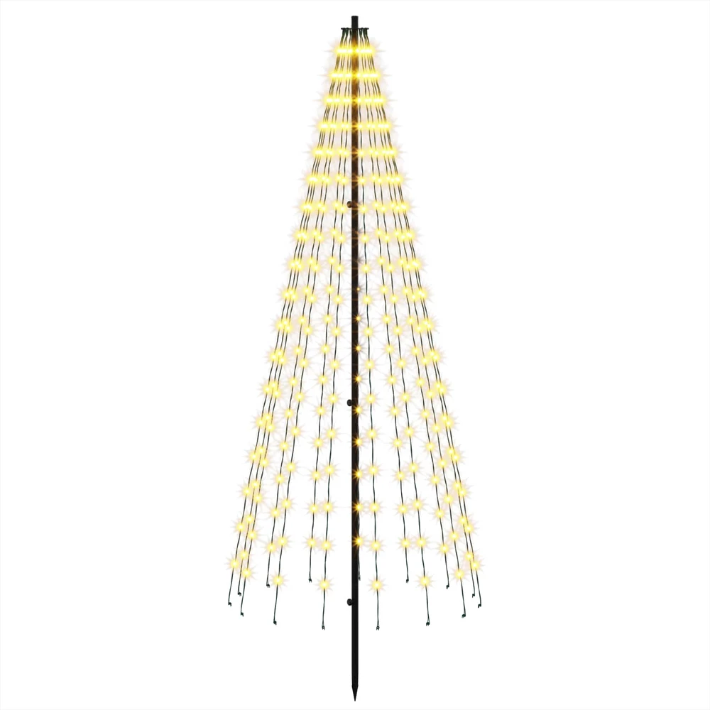 LED Kalėdų medis 165 cm 270 LED Šilta balta Geležis Juoda