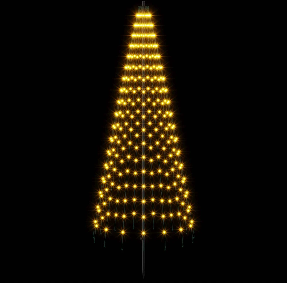 LED Kalėdų medis 165 cm 270 LED Šilta balta Geležis Juoda