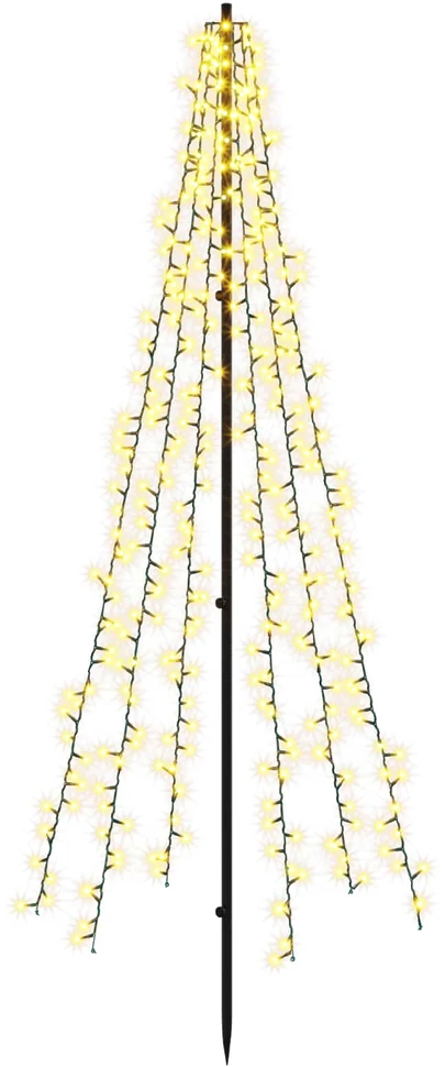 LED Kalėdų medis 165 cm 540 LED Šilta balta Plienas Juoda