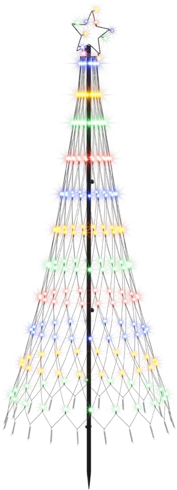 LED Kalėdų medis 180 cm 230 LED Įvairių spalvų Geležis Juoda