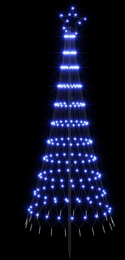 LED Kalėdų medis 180 cm 230 LED Mėlyna Geležis Juoda