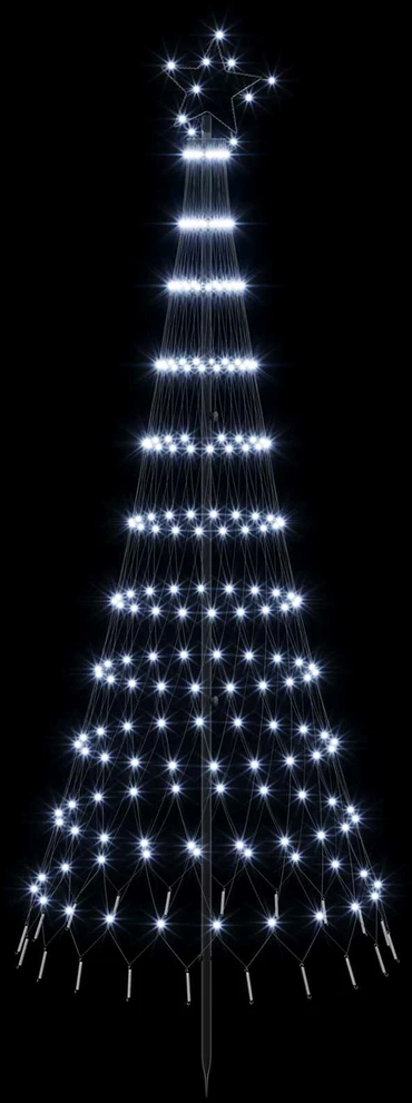 LED Kalėdų medis 180 cm 230 LED Šalta balta Geležis Juoda