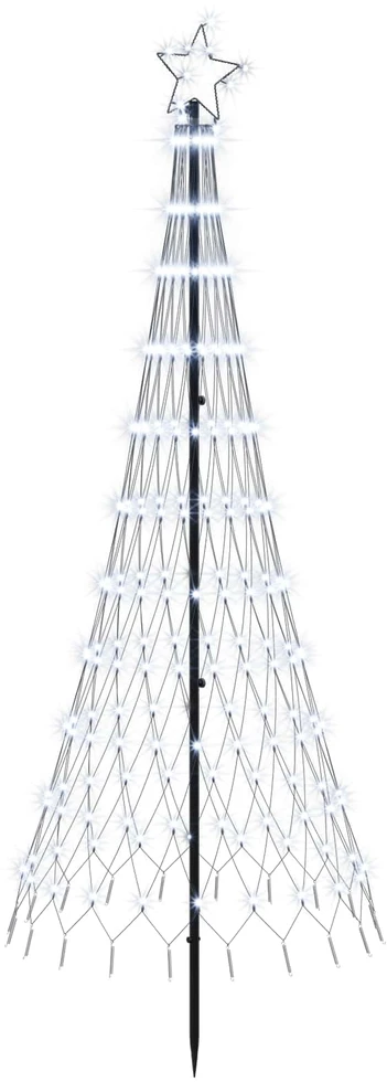 LED Kalėdų medis 180 cm 230 LED Šalta balta Geležis Juoda