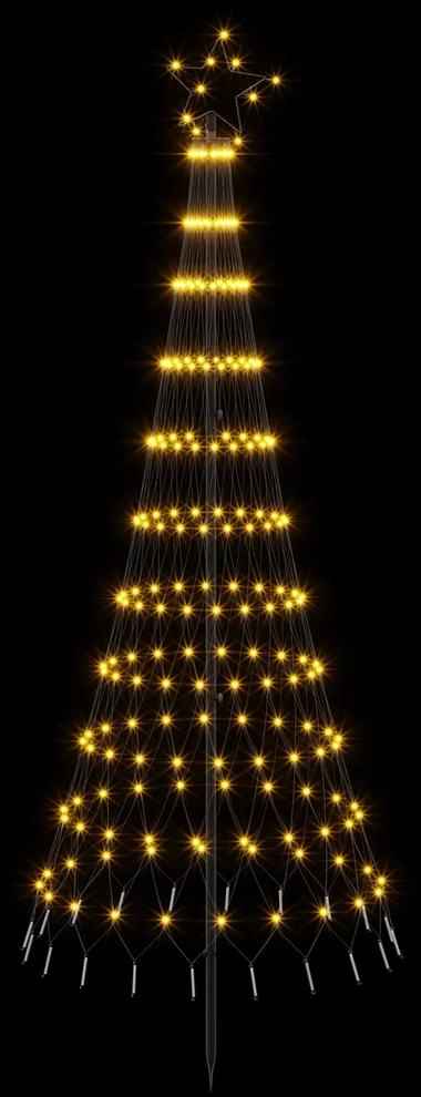 LED Kalėdų medis 180 cm 230 LED Šilta balta Geležis Juoda