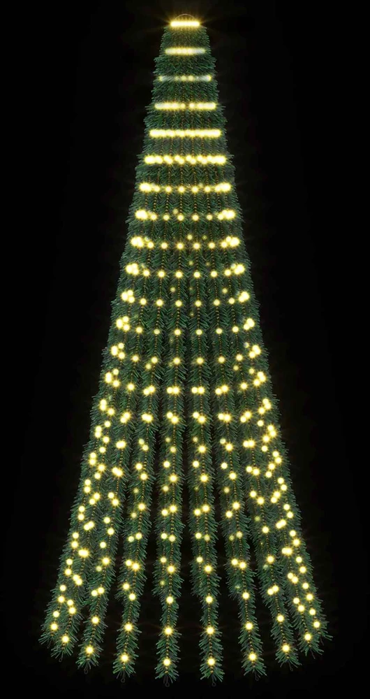 LED Kalėdų medis 220 cm 460 LED Šilta balta Plienas Žalia